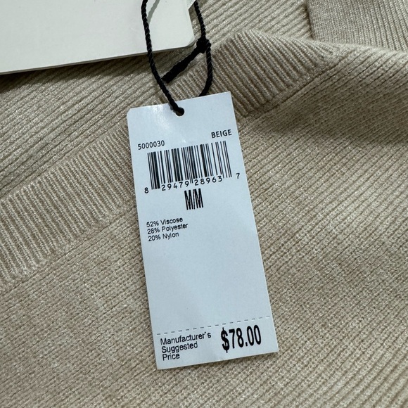 NWT industry tan maxi sweater vest tunic M - Picture 4 of 4